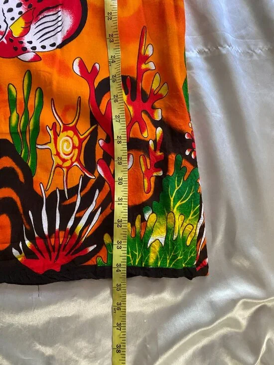 Vintage 1990s Hawaiian Fish Dress Underwater Summer Small Basix Small Beach - Picture 5 of 7